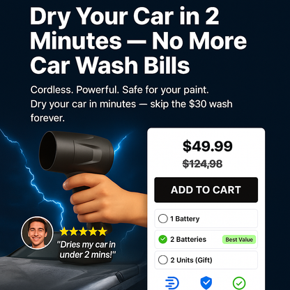 Dry Your Car in 2 Minutes — No More Car Wash Bills